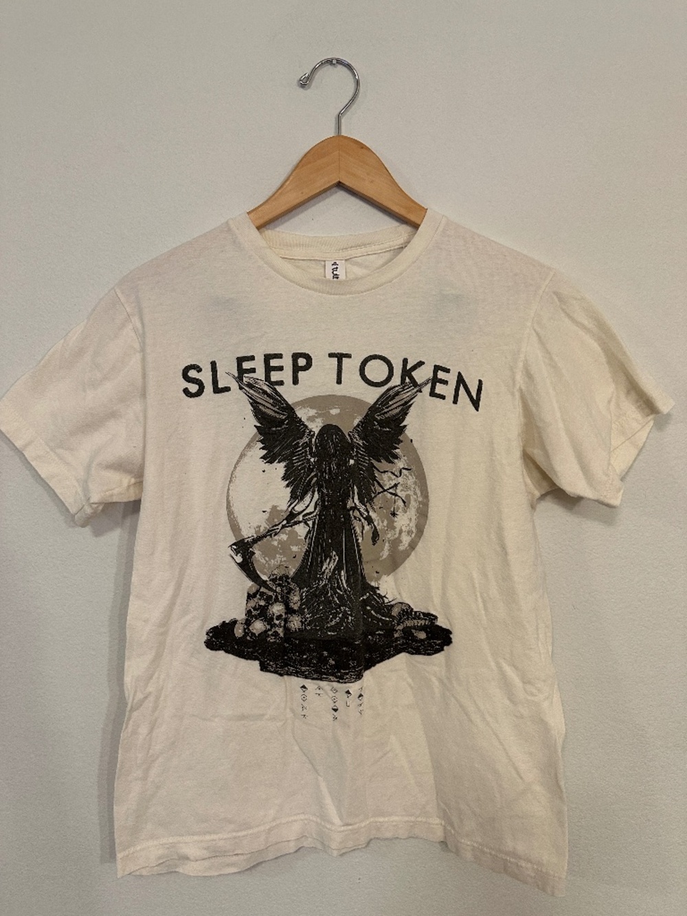 Sleep Token Angel Reaper Graphic T-Shirt Medium Cream Tultex Cotton Unisex